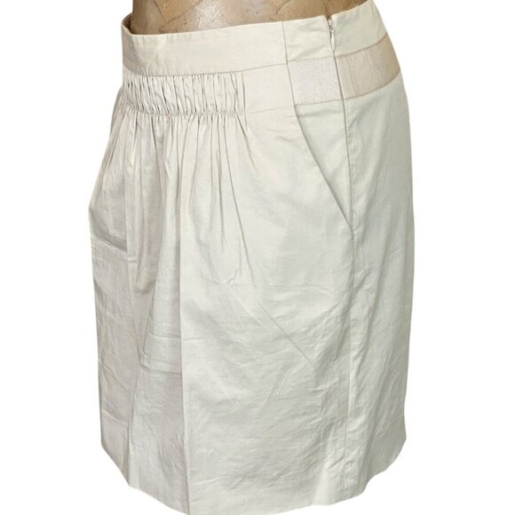 Banana Republic Cotton Smocked Waist Pocket Skirt Sz 4P Light Khaki-Beige #349C - Picture 3 of 9